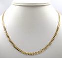 14k yellow gold solid cuban chain 18-24 inch 3.50mm