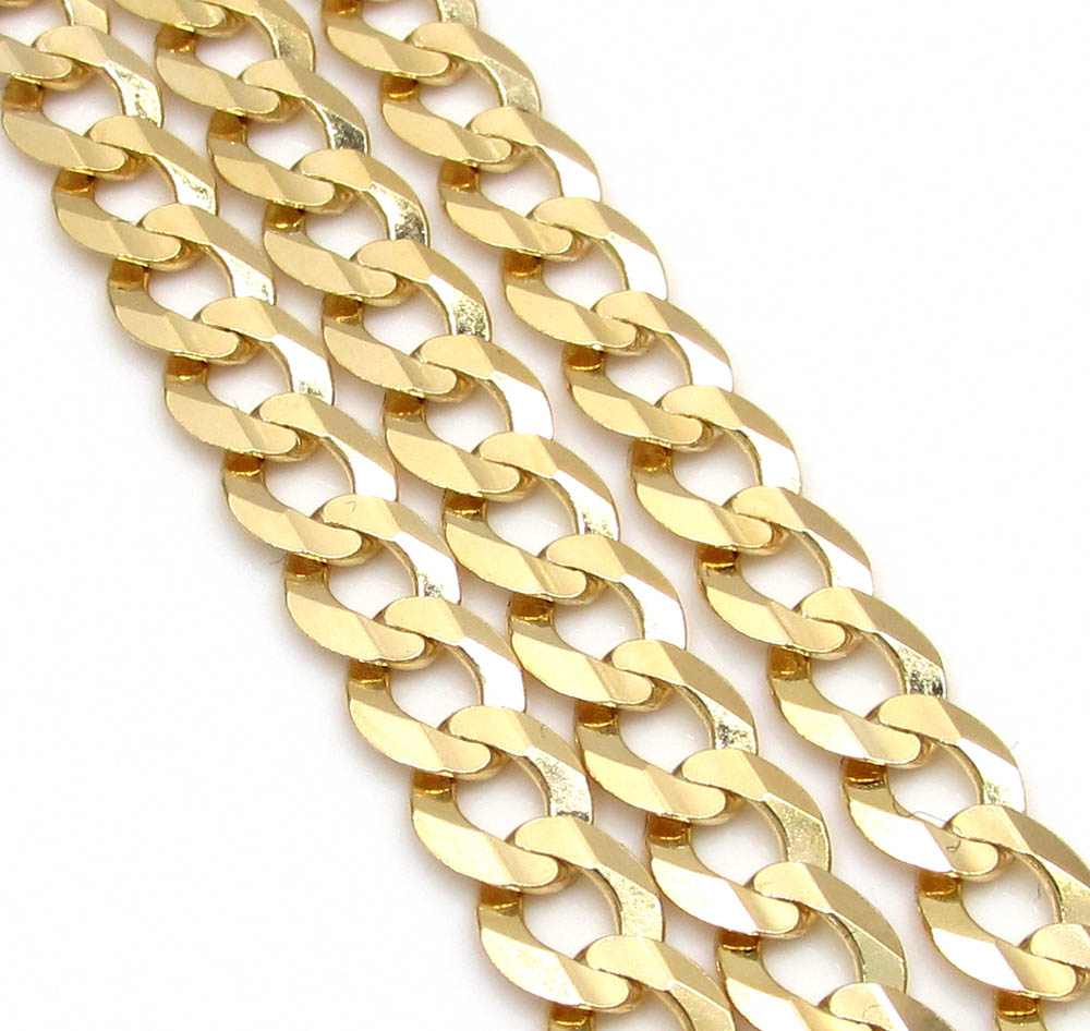 14k yellow gold solid cuban chain 20-24 inch 4.70mm