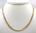 14k yellow gold solid cuban chain 20-24 inch 4.70mm