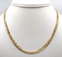 14k yellow gold solid cuban chain 16-24 inch 4.70mm