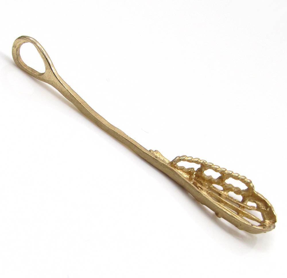 14k yellow gold lacrosse stick pendant