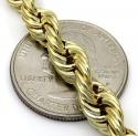 10k yellow gold smooth semi hollow italian rope chain 20-30 inch 6.50mm