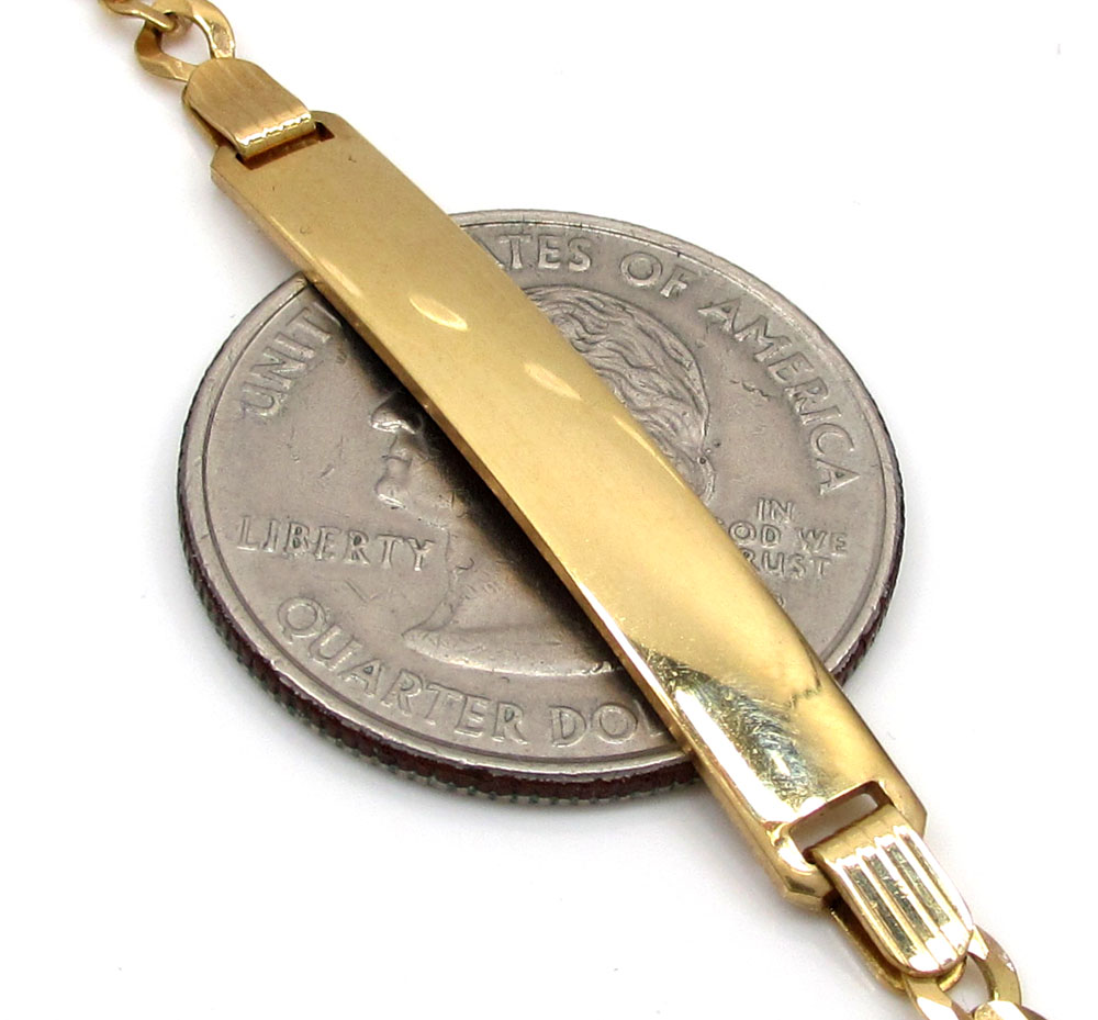 10k yellow gold cuban id bracelet 8.50 inch 3.50mm 
