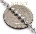 14k white gold moon cut bead link chain 16-30 inch 3mm