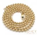 14k yellow gold moon cut bead link chain 18-26 inch 3mm