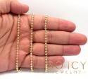 14k yellow gold moon cut bead link chain 18-26 inch 3mm