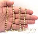 14k solid yellow or white gold moon cut bead chain 18-30 inch 5mm