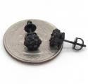 14k black gold black diamond 6mm cluster medium earrings 0.75ct 
