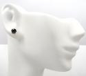 14k yellow gold black diamond cluster small earrings 4.8mm 0.50ct