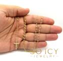 10k yellow gold tri tone disco ball skinny bead rosary chain 26 inch 2.4mm 
