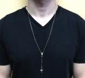 10k yellow gold tri tone disco ball skinny bead rosary chain 26 inch 2.4mm 