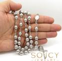 10k white gold rosary large smooth bead chain 36inch 10mm