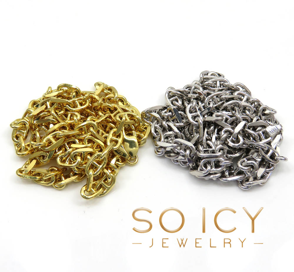 14k gold puffed mariner chain 24-36 inch 5mm 