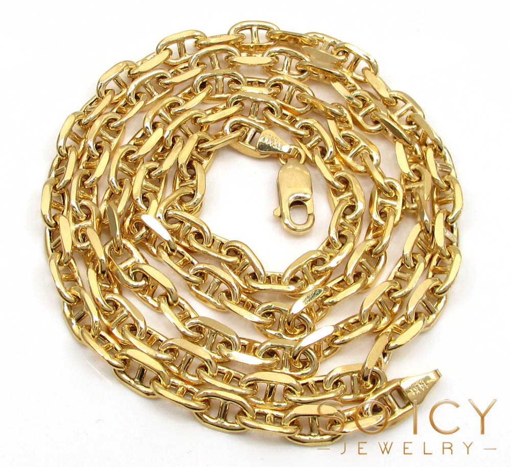 14k gold puffed mariner chain 24-36 inch 5mm  - Image 3