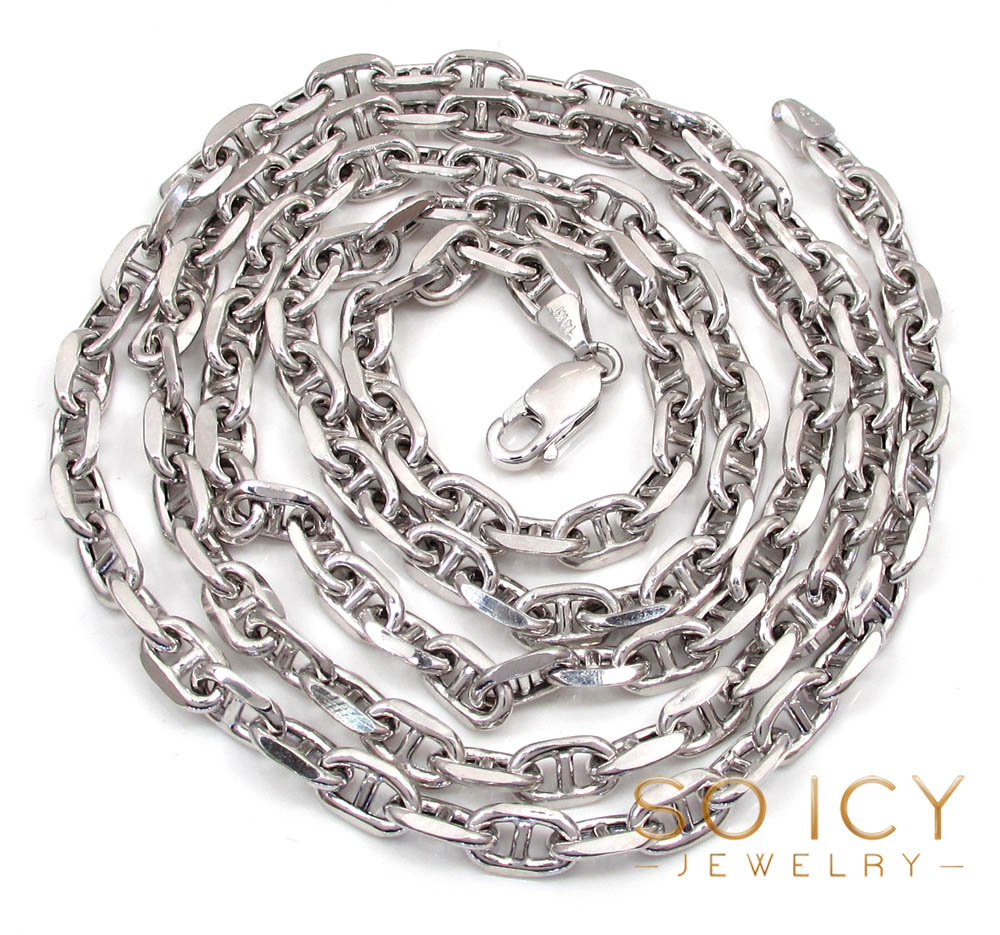 14k gold puffed mariner chain 24-36 inch 5mm 