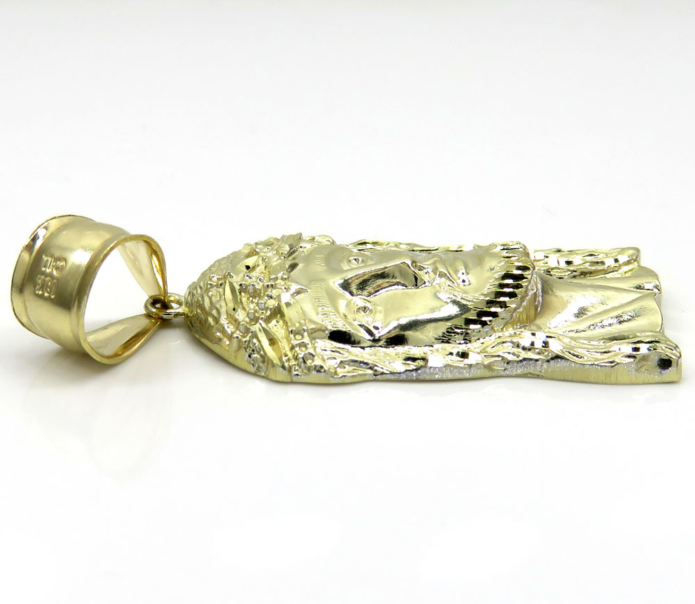 10k yellow gold medium classic jesus face pendant - Image 3