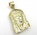 10k yellow gold medium classic jesus face pendant 