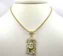 10k yellow gold medium classic jesus face pendant 