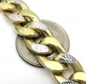 10k yellow gold thick reversible two tone miami chain 26 inch 12.50mm