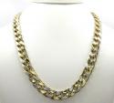10k yellow gold thick reversible two tone miami chain 26 inch 12.50mm