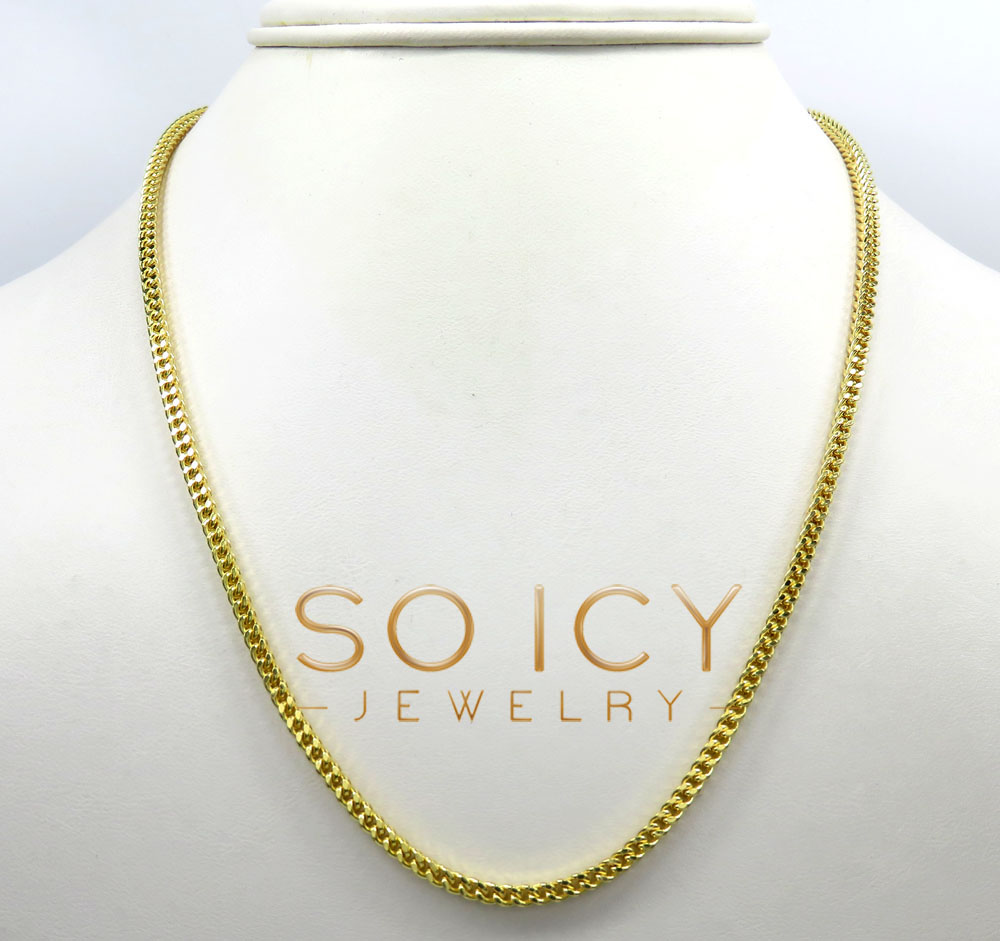 14k gold hollow box franco chain 20-30 inch 2.5mm