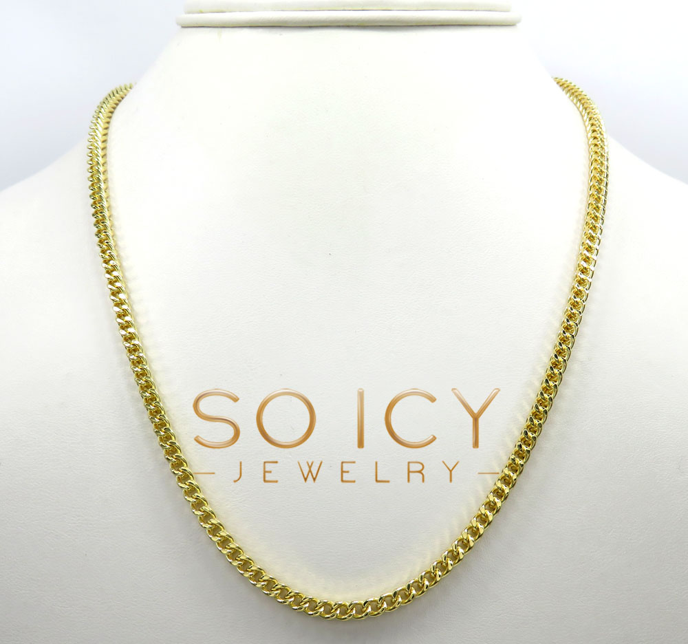 14k gold hollow box franco chain 20-34 inch 3.5mm