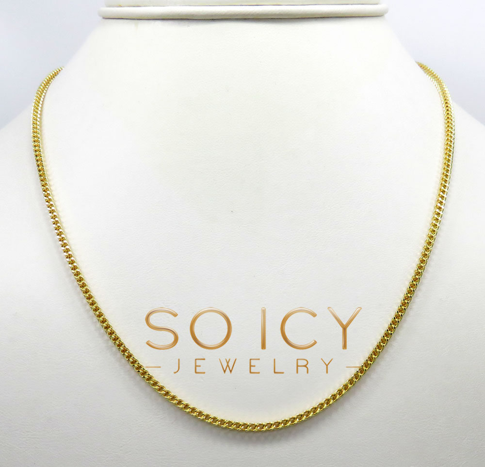 14k gold hollow box franco chain 18-30 inch 2mm