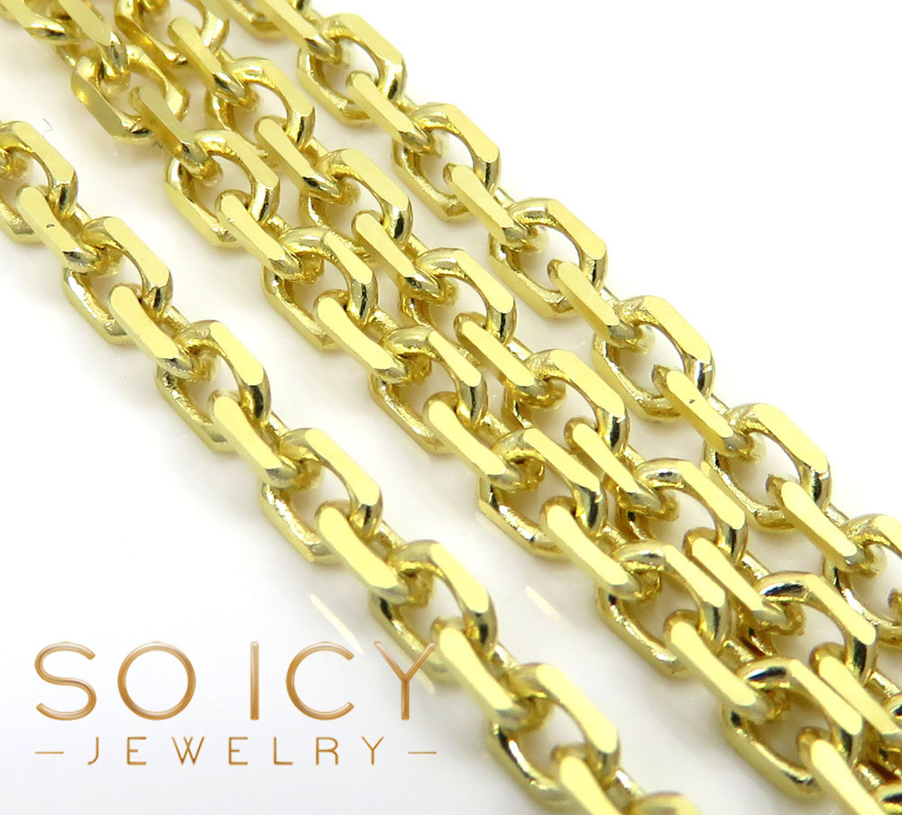 10k yellow gold solid cable chain 24-30 inch 2.20mm