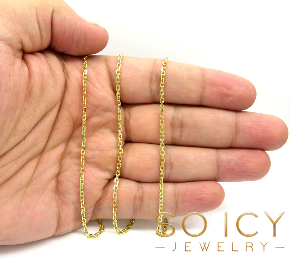 10k yellow gold solid cable chain 24-30 inch 2.20mm