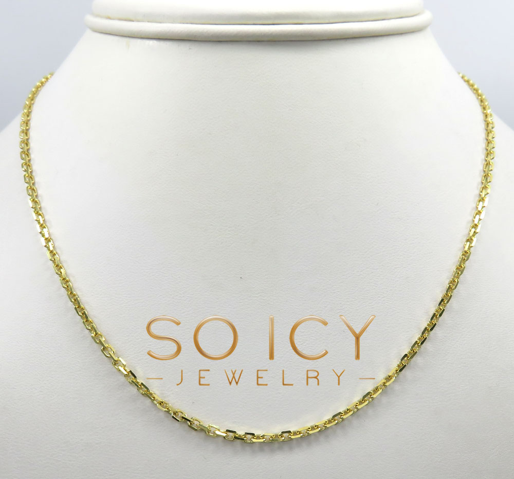 10k yellow gold solid cable chain 24-30 inch 2.20mm