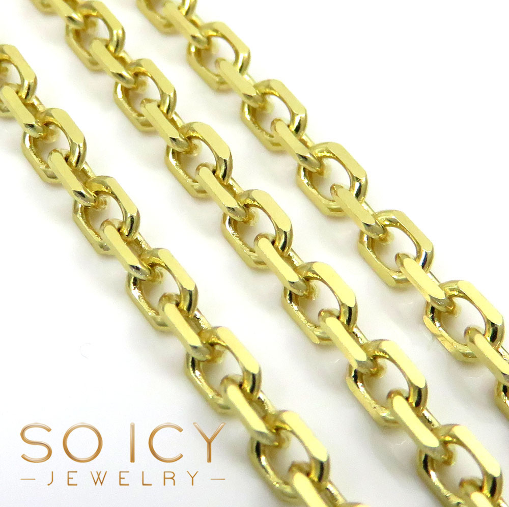 10k yellow gold solid cable chain 24-30 inch 2.80mm - Image 2