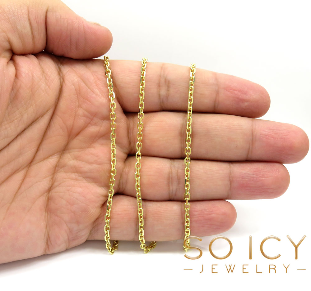 10k yellow gold solid cable chain 24-30 inch 2.80mm - Image 5