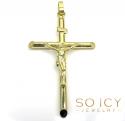 14k yellow gold extra large jesus tube cross pendant 