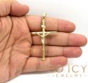 14k yellow gold extra large jesus tube cross pendant 