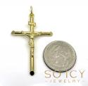 14k yellow gold large jesus tube cross pendant 