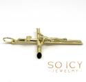 14k yellow gold large jesus tube cross pendant 