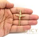 14k yellow gold large jesus tube cross pendant 