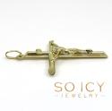 14k yellow gold medium jesus tube cross pendant 