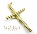 14k yellow gold medium jesus tube cross pendant 