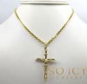 14k yellow gold medium jesus tube cross pendant 