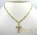 14k yellow gold mini jesus tube cross pendant 