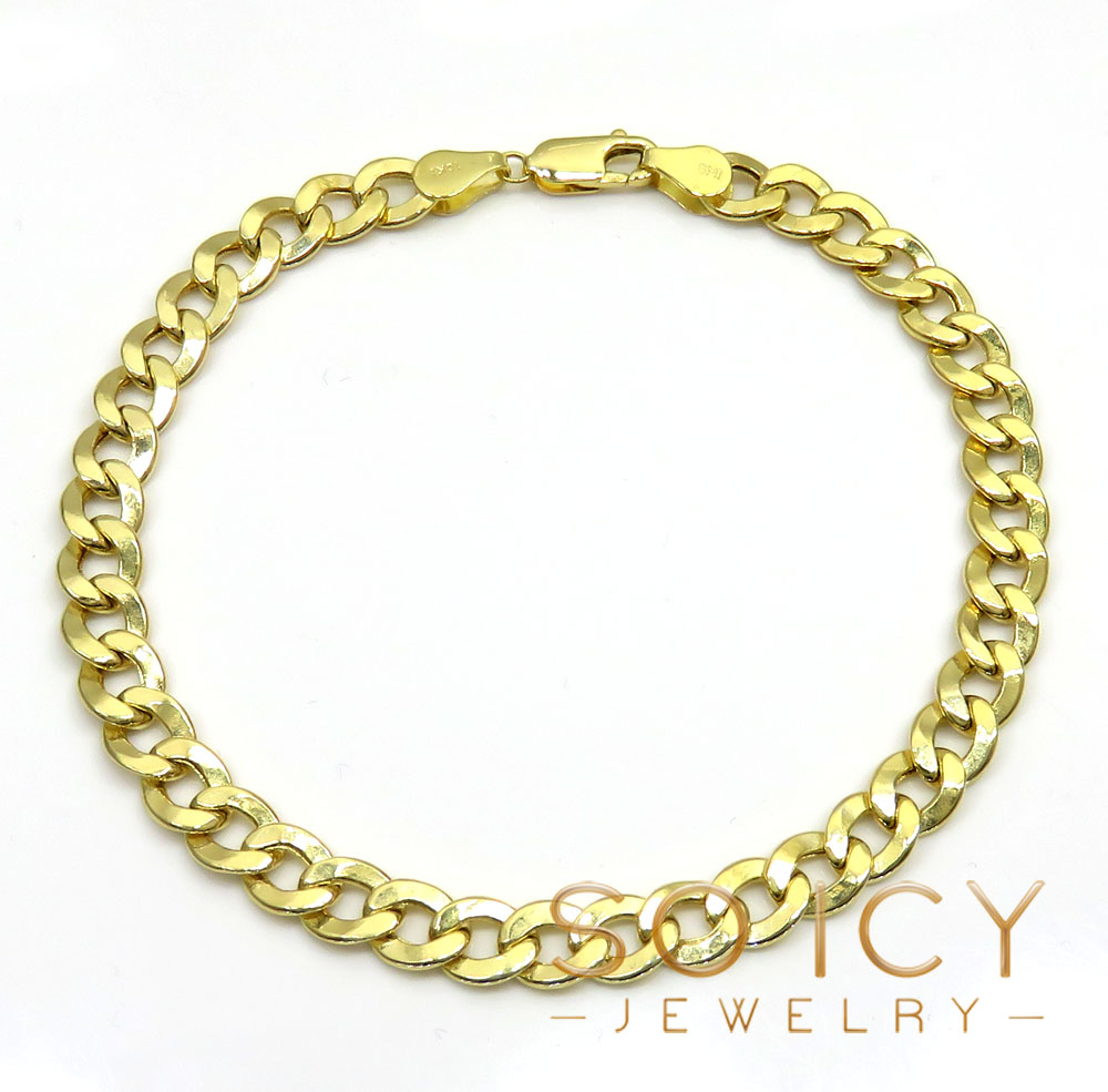 10k yellow gold cuban bracelet 8.50 inch 6.5mm 