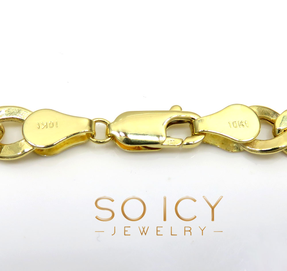 10k yellow gold cuban bracelet 8.50 inch 6.5mm 