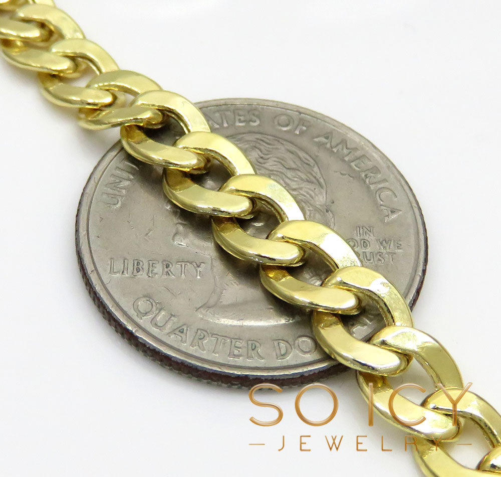 10k yellow gold cuban bracelet 8.50 inch 6.5mm - Image 4