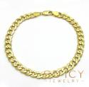 10k yellow gold cuban bracelet 8.50 inch 6.5mm 
