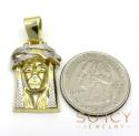 10k two tone gold caged back jesus face pendant 