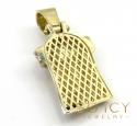 10k two tone gold caged back jesus face pendant 