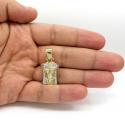 10k two tone gold caged back jesus face pendant 