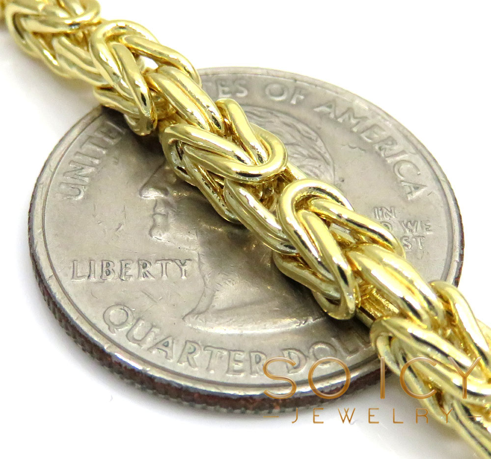 10k yellow gold byzantine chain 20-22inch 4mm - Image 3