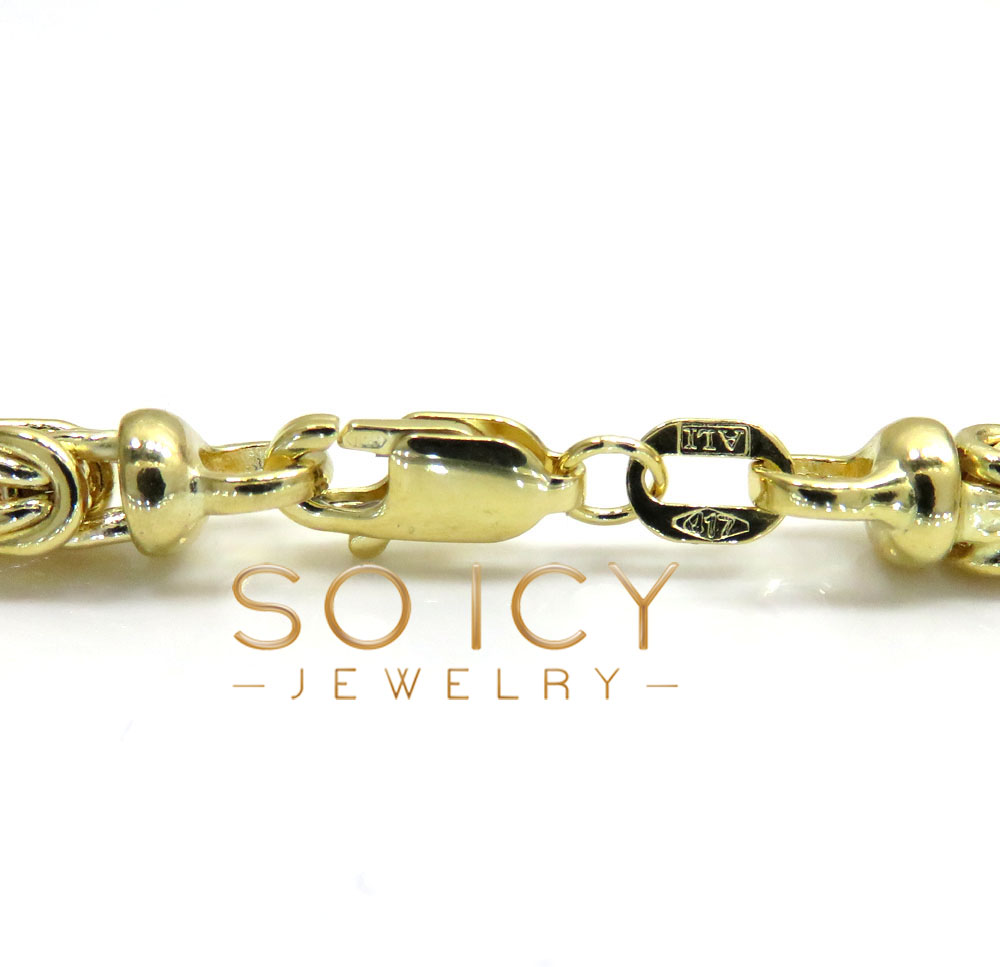 10k yellow gold byzantine chain 20-22inch 4mm - Image 4